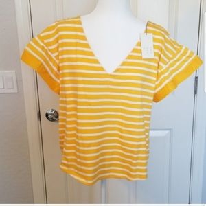 A New Day Striped Yellow Top NWT XXL